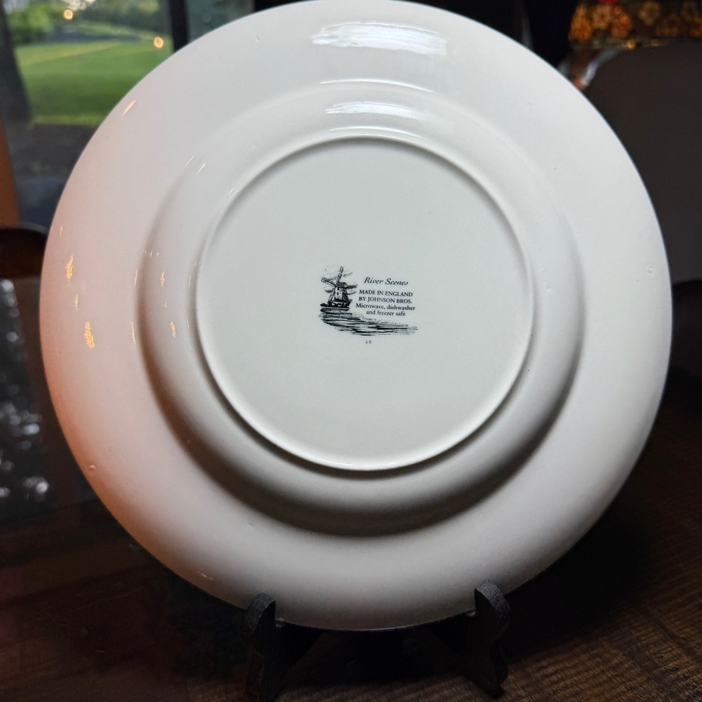 Johnson Brothers “River Scenes” 10.75” Accent Dinner Plate England  Windmill - Picture 4 of 6